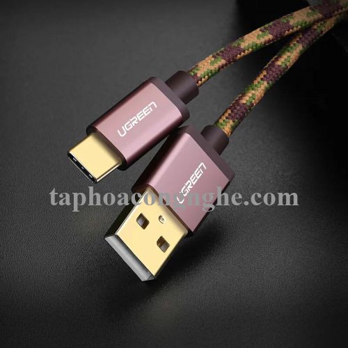 Ugreen 40428 0.5M màu Nâu Cáp sạc USB TypeC cao cấp US250 30040428